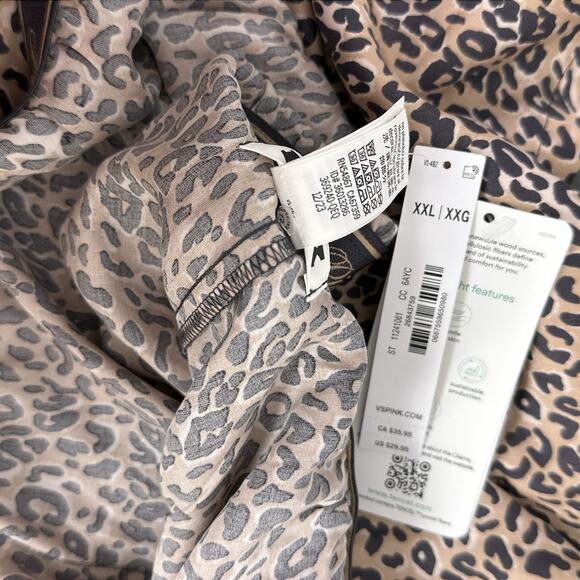 Pink Victoria’s Secret Boxy Pajama Shorts Women's XXL Tencel New Animal Print - Picture 8 of 8